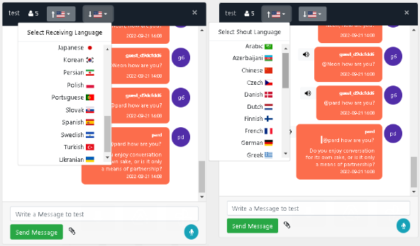 Two screen shots of our Klat demo